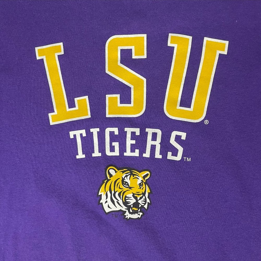 Vintage Foot Locker LSU Men's Short Sleeve Graphic Tee T-Shirt Large Purple USA